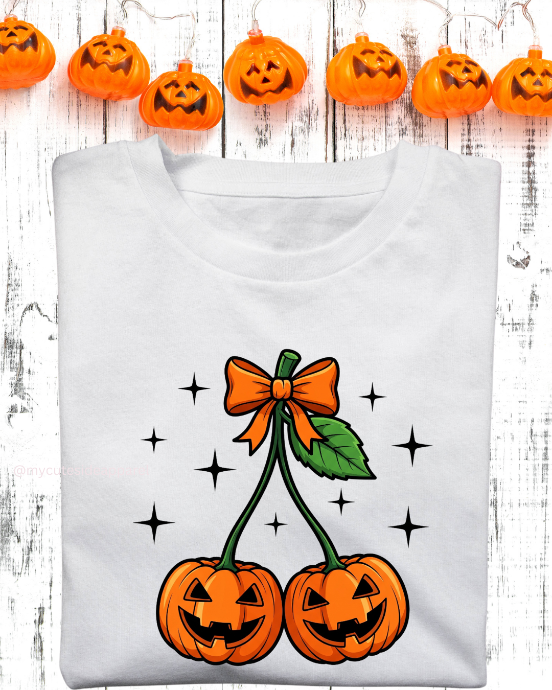 Halloween 2025 Pumpkin Cherries Unisex T-Shirt