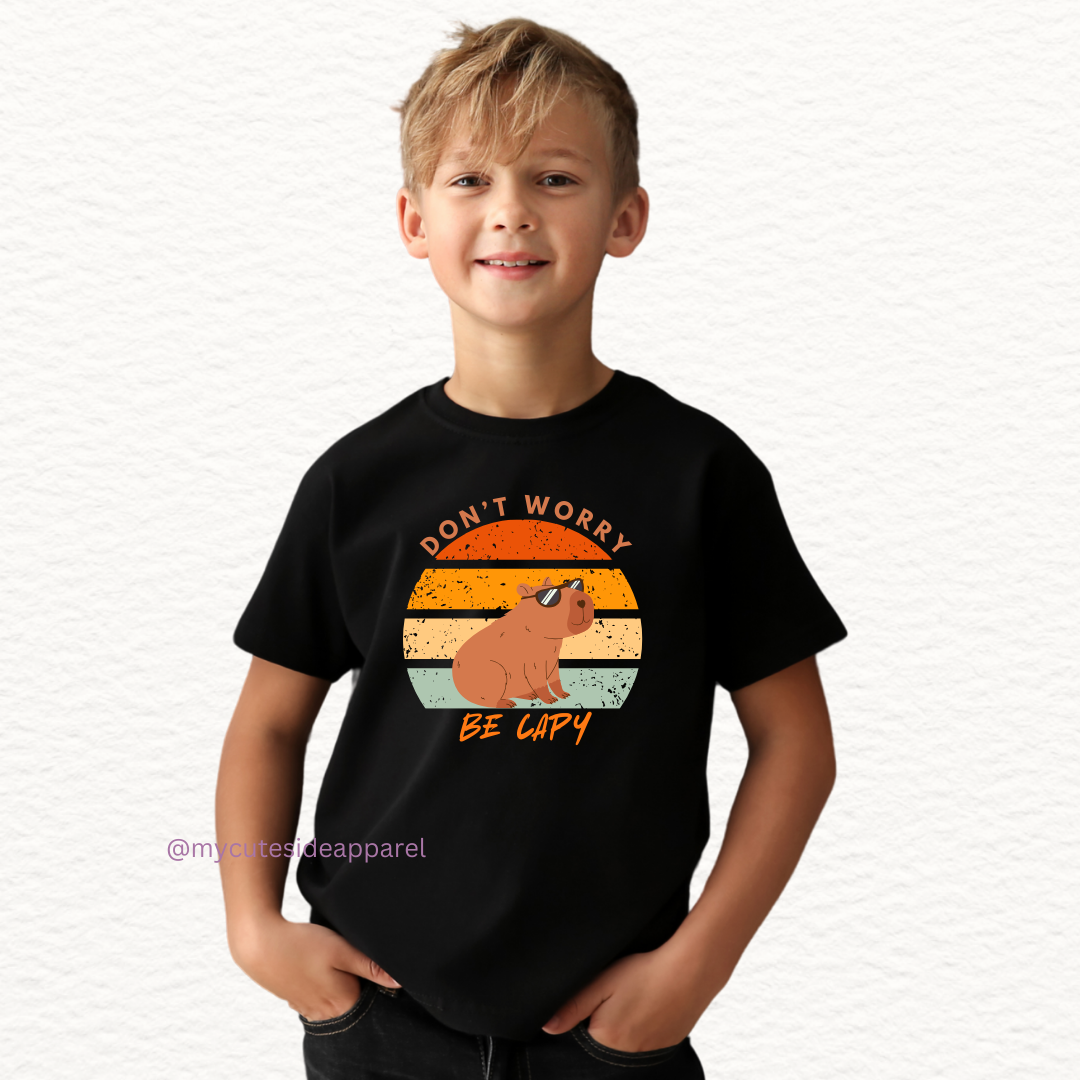 Don't Worry, Be Capy Unisex Youth T-Shirt